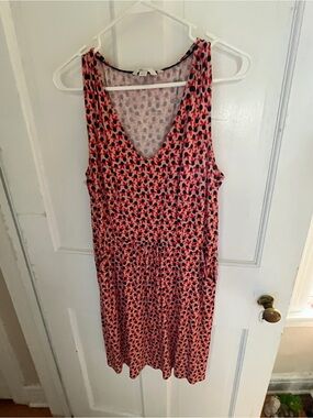 Boden Pink Floral V-Neck Sleeveless Mini Dress